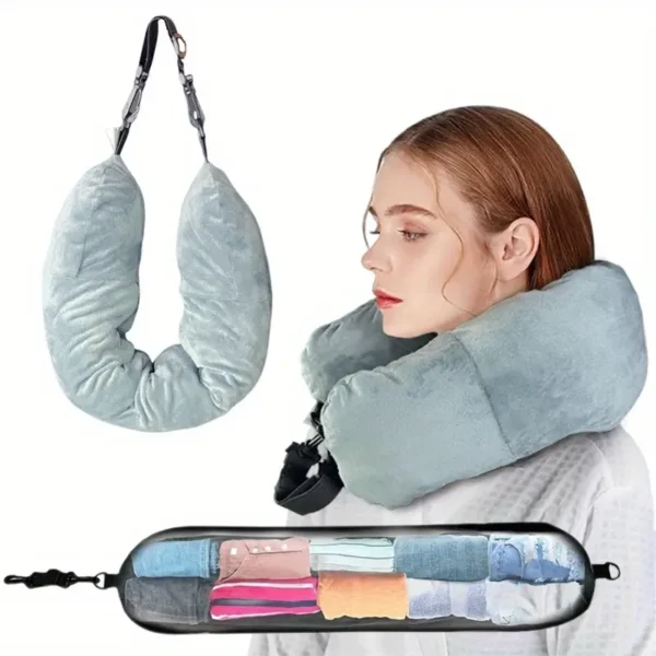 Fabric Hanging Shelves with Adjustable Travel Neck Pillow