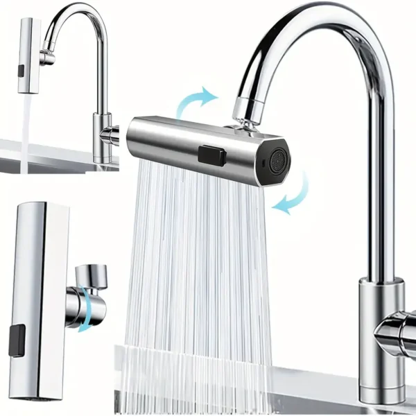 1pc 3 In 1 360° Waterfall Kitchen Faucet, Touch Kitchen Faucets, Faucet Extender For Kitchen Sink, Swivel Waterfall Kitchen Faucet For Washing Vegetable Fruit