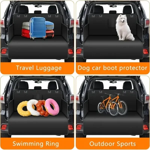 Durable Waterproof Dog Car Trunk Protector - Non-Slip PET Cargo Cover, Scratch-Resistant & Washable Luggage Pad For Small Trucks And Suvs, Black