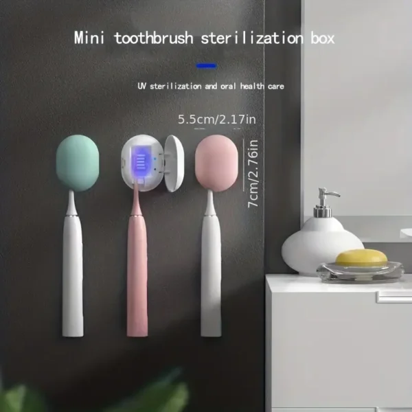 Mini Portable Rechargeable UV Toothbrush Sterilizer Case, Wall Mounted Outdoor UV Sanitizer Toothbrush, Portable UV Toothbrush Cover, Travel Toothbrush Case Both Electric